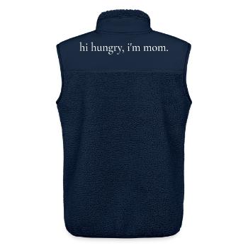Lustig, sarkastisch, hallo, hungrig, ich bin Mama. - Unisex Sherpaweste von Stanley/Stella - Navy - Hinten - AI Model Male 178 light (178cm)