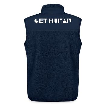 Get Human - Unisex Sherpaweste von Stanley/Stella - Navy - Hinten - AI Model Male 178 light (178cm)