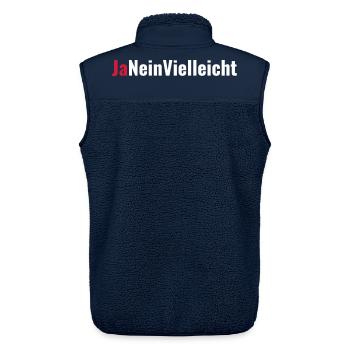 Antrag Verlobung Junggesellenabschied Geschenk - Unisex Sherpaweste von Stanley/Stella - Navy - Hinten - AI Model Male 178 light (178cm)