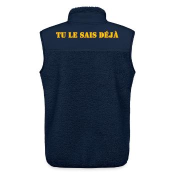 TU LE SAIS DÉJÀ - Veste sans manches sherpa unisexe Stanley/Stella - marine - Dos - AI Model Male 178 light (178cm)