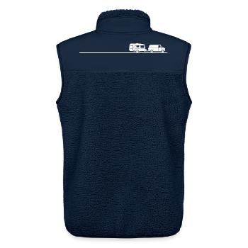 Wohnwagen Camping Shirt für Caravan Fans - Unisex Sherpaweste von Stanley/Stella - Navy - Hinten - AI Model Male 178 light (178cm)