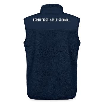 Earth first, second style... - Unisex Sherpa Gilet by Stanley/Stella - navy - Back - AI Model Male 178 light (178cm)