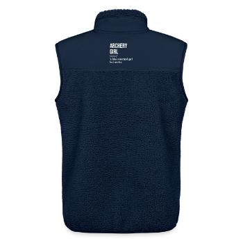 Bogenschießen Mädchen Lustiges Zitat - Unisex Sherpaweste von Stanley/Stella - Navy - Hinten - AI Model Male 178 light (178cm)