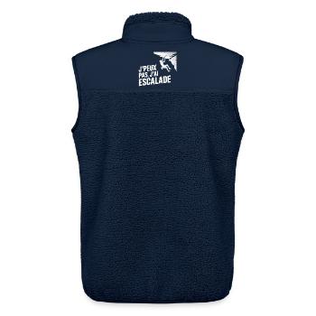 Ich kann nicht, ich bin geklettert. - Unisex Sherpaweste von Stanley/Stella - Navy - Hinten - AI Model Male 178 light (178cm)