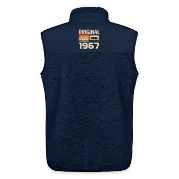 Originales 1967er Retro-Jubiläum 1967 - Unisex Sherpaweste von Stanley/Stella - Navy - Hinten - AI Model Male 178 light (178cm)