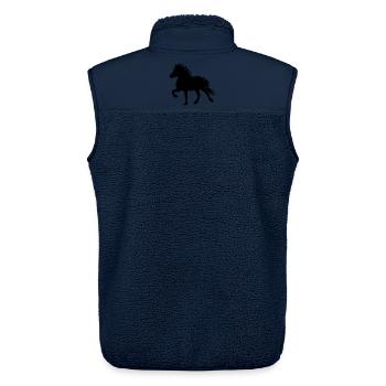 Kraftvolles Islandpferd Tölt, Isländer, Islandpony - Unisex Sherpaweste von Stanley/Stella - Navy - Hinten - AI Model Male 178 light (178cm)