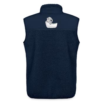 Elefant Baden Badewanne - Unisex Sherpaweste von Stanley/Stella - Navy - Hinten - AI Model Male 178 light (178cm)