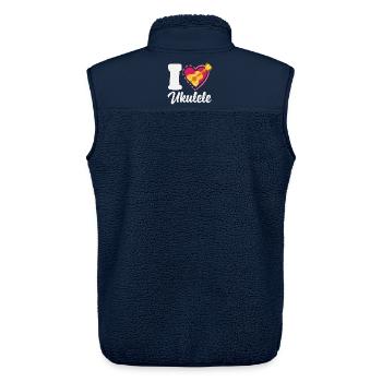 Lustiges Ukulele Designs Und Sprüche - Unisex Sherpaweste von Stanley/Stella - Navy - Hinten - AI Model Male 178 light (178cm)
