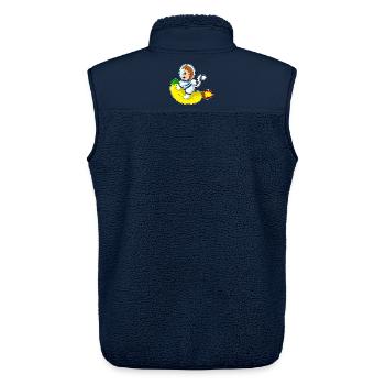 Monkey Astronaut Space - Unisex Sherpa Gilet by Stanley/Stella - navy - Back - AI Model Male 178 light (178cm)
