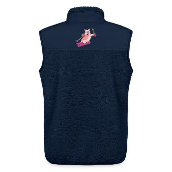 Schwein Skifahrer Ski - Unisex Sherpaweste von Stanley/Stella - Navy - Hinten - AI Model Male 178 light (178cm)