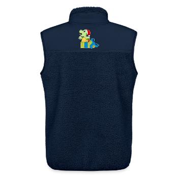 Schildkröte Weihnachten Pakete - Unisex Sherpaweste von Stanley/Stella - Navy - Hinten - AI Model Male 178 light (178cm)