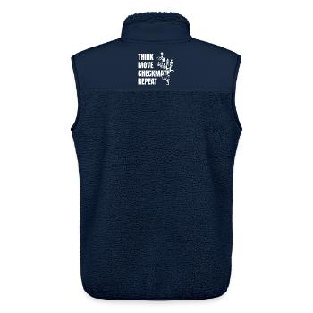 Denke Spiele Schachmatt Nächster - Unisex Sherpaweste von Stanley/Stella - Navy - Hinten - AI Model Male 178 light (178cm)
