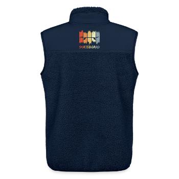 Skateboard Retro Look - Unisex Sherpaweste von Stanley/Stella - Navy - Hinten - AI Model Male 178 light (178cm)
