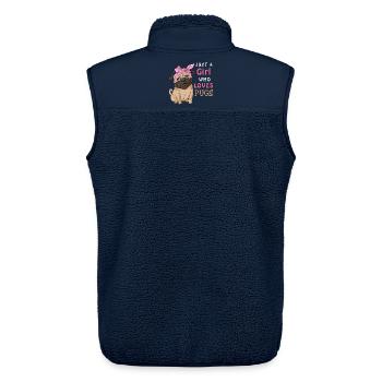Nur ein Mädchen, das Möpse liebt – Lustiger süßer Hundeliebhaber - Unisex Sherpaweste von Stanley/Stella - Navy - Hinten - AI Model Male 178 light (178cm)