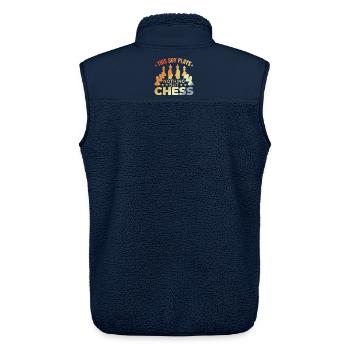 Kinder Schachspieler - Unisex Sherpaweste von Stanley/Stella - Navy - Hinten - AI Model Male 178 light (178cm)