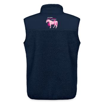 Pink Pony Dreams – Manège magique - Veste sans manches sherpa unisexe Stanley/Stella - marine - Dos - AI Model Male 178 light (178cm)