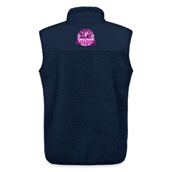 Saigon Ho Chi Minh City HCMC Vietnam Retro Lotus - Unisex Sherpa Gilet by Stanley/Stella - navy - Back - AI Model Male 178 light (178cm)