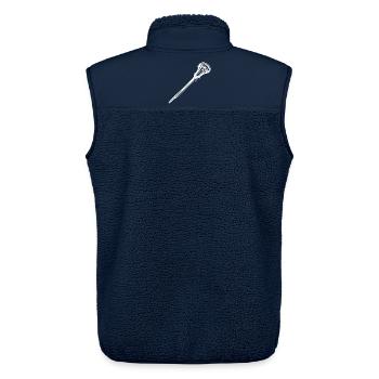 Lacrosse Schläger Skizze - Unisex Sherpaweste von Stanley/Stella - Navy - Hinten - AI Model Male 178 light (178cm)