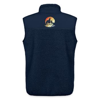 Vintage Segeln Skizze - Unisex Sherpaweste von Stanley/Stella - Navy - Hinten - AI Model Male 178 light (178cm)