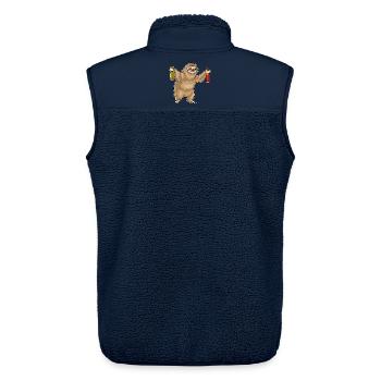 Faultier Flasche Bier - Unisex Sherpaweste von Stanley/Stella - Navy - Hinten - AI Model Male 178 light (178cm)