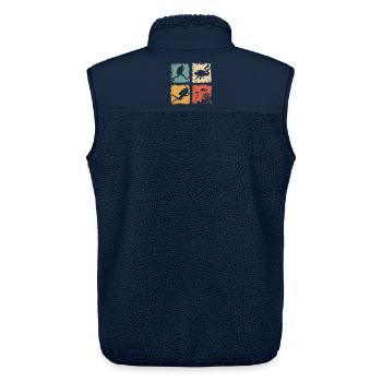 Retro Tauchen im Meer Für Schnorchler Und Taucher - Unisex Sherpaweste von Stanley/Stella - Navy - Hinten - AI Model Male 178 light (178cm)