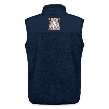 Retro - Disco - Tanzen - 70er Jahre - Unisex Sherpaweste von Stanley/Stella - Navy - Hinten - AI Model Male 178 light (178cm)