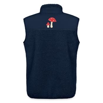 Fly agarics - Unisex Sherpa Gilet by Stanley/Stella - navy - Back - AI Model Male 178 light (178cm)