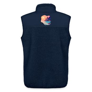 Sonnenaufgang Meer Insel Urlaub - Unisex Sherpaweste von Stanley/Stella - Navy - Hinten - AI Model Male 178 light (178cm)