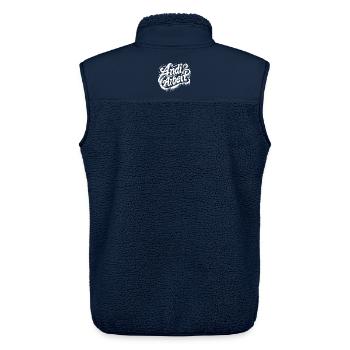 Andi Arbeit! Wortspiel Andreas, Andrea, Andi, Andy - Unisex Sherpaweste von Stanley/Stella - Navy - Hinten - AI Model Male 178 light (178cm)