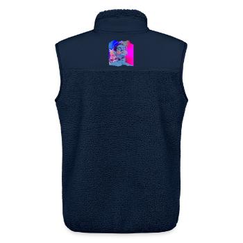 Musik Pop Art - Unisex Sherpaweste von Stanley/Stella - Navy - Hinten - AI Model Male 178 light (178cm)