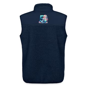 5 Year Old Mermaid Sweet Birthday Gift - Unisex Sherpa Gilet by Stanley/Stella - navy - Back - AI Model Male 178 light (178cm)