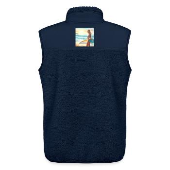 Mädchen Action Surf Point Break 2 - Unisex Sherpaweste von Stanley/Stella - Navy - Hinten - AI Model Male 178 light (178cm)