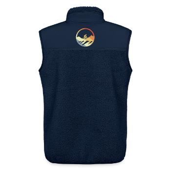 Mountainbiking Zeichnung Vintage - Unisex Sherpaweste von Stanley/Stella - Navy - Hinten - AI Model Male 178 light (178cm)