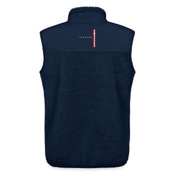 Flagge von Dänemark, dänischer Stolz - Unisex Sherpaweste von Stanley/Stella - Navy - Hinten - AI Model Male 178 light (178cm)