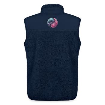 Kosmisches Yin Yang: Galaktisches Gleichgewicht des Universums - Unisex Sherpaweste von Stanley/Stella - Navy - Hinten - AI Model Male 178 light (178cm)