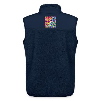 Holographie - Unisex Sherpaweste von Stanley/Stella - Navy - Hinten - AI Model Male 178 light (178cm)