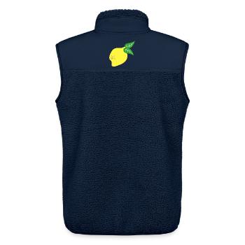 ZITRONE ZITRUSFRÜCHTE - Unisex Sherpaweste von Stanley/Stella - Navy - Hinten - AI Model Male 178 light (178cm)