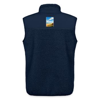 Norfolk Coast Aonb Reise Poster Souvenir Farbe WP - Unisex Sherpaweste von Stanley/Stella - Navy - Hinten - AI Model Male 178 light (178cm)