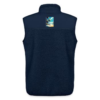 Tansania Reise Poster Souvenir Farbe WPA - Unisex Sherpaweste von Stanley/Stella - Navy - Hinten - AI Model Male 178 light (178cm)