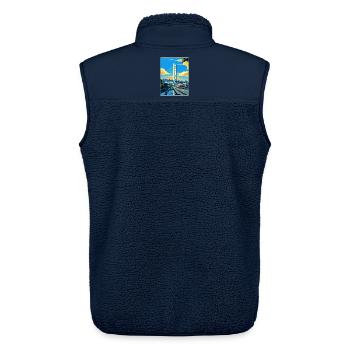 São Paulo Brasilien Reise Poster Souvenir Farbe WPA - Unisex Sherpaweste von Stanley/Stella - Navy - Hinten - AI Model Male 178 light (178cm)