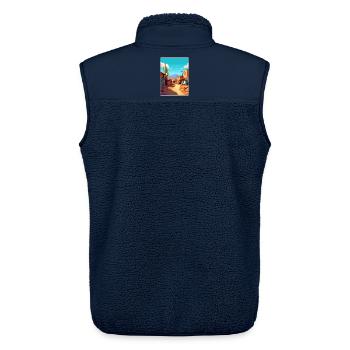 Jujuy Argentina Travel Poster Souvenir Paint WPA - Unisex Sherpa Gilet by Stanley/Stella - navy - Back - AI Model Male 178 light (178cm)