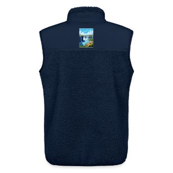 Iguazu Falls Travel Poster Souvenir Postcard Paint - Unisex Sherpa Gilet by Stanley/Stella - navy - Back - AI Model Male 178 light (178cm)