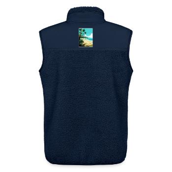 Malediven Süd Aisa Vintage Reiseposter Souvenir - Unisex Sherpaweste von Stanley/Stella - Navy - Hinten - AI Model Male 178 light (178cm)
