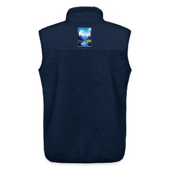 Parc national Banff Canada Affiche de voyage souvenir - Veste sans manches sherpa unisexe Stanley/Stella - marine - Dos - AI Model Male 178 light (178cm)