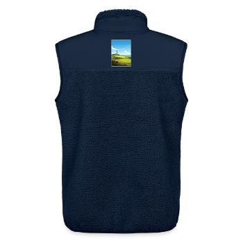 Harbor Town Golf Links Club Course Travel Poster - Unisex Sherpa Gilet by Stanley/Stella - navy - Back - AI Model Male 178 light (178cm)