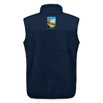 Éphèse Turquie Voyage Affiche Peinture Souvenir WPA - Veste sans manches sherpa unisexe Stanley/Stella - marine - Dos - AI Model Male 178 light (178cm)