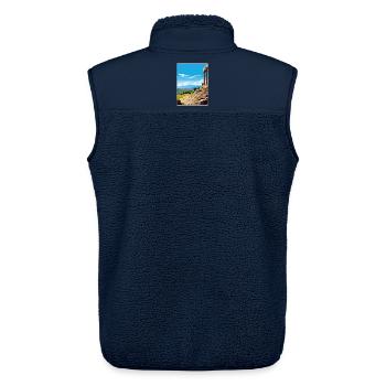 Pergamon Turkey City Travel Poster Souvenir WPA - Unisex Sherpa Gilet by Stanley/Stella - navy - Back - AI Model Male 178 light (178cm)