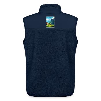 The Fjords Norway Norwegian Mountains Scandinavian - Unisex Sherpa Gilet by Stanley/Stella - navy - Back - AI Model Male 178 light (178cm)