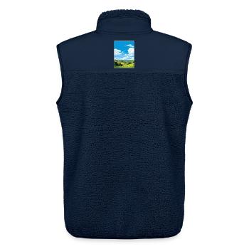 Crantock Cornwall England Reiseposter Souvenir - Unisex Sherpaweste von Stanley/Stella - Navy - Hinten - AI Model Male 178 light (178cm)