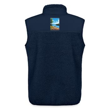 Big Bear Lake Kalifornien Reiseposter Souvenir - Unisex Sherpaweste von Stanley/Stella - Navy - Hinten - AI Model Male 178 light (178cm)